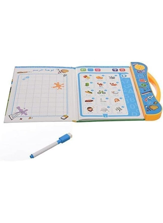 Interactive Electronic Learning Book for Kids – Bilingual Arabic & English Talking Toy with Drawing Board & Erasable Pen – Ages 3+ - Image 2